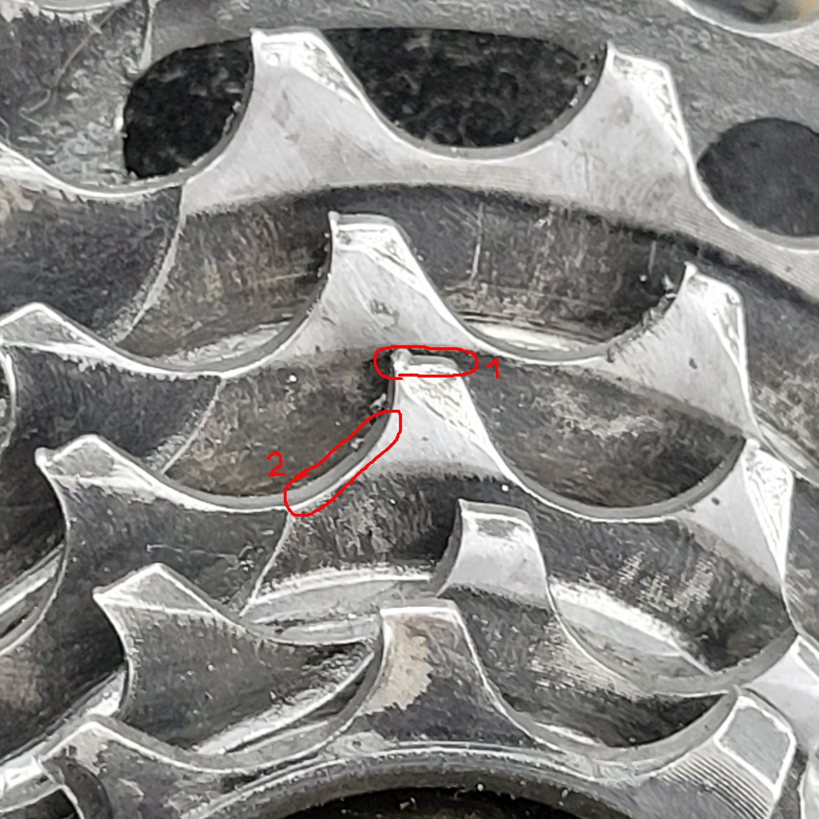 Worn cogs